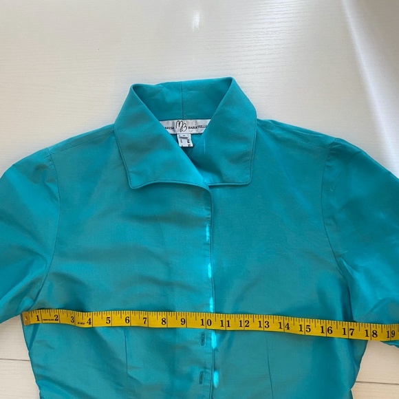 Marisa Baratelli 100% Thai Silk 3/4 Sleeve Button Down Jacket Blouse Size 8 - Picture 11 of 15